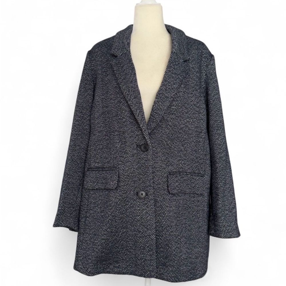 Old Navy Women's Dark Gray Herringbone Blazer